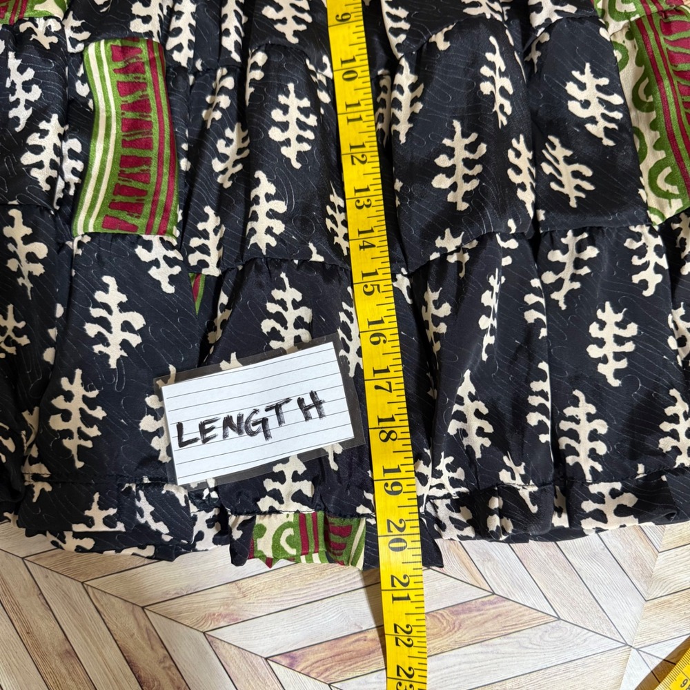 Earthbound Trading Co Tiered Skater Skirt‎ Lg Ruffle Boho Hippie Phoebe Buffay - Picture 8 of 9